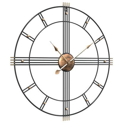 Nástěnné Hodiny Černé Ø 60 Cm Železo