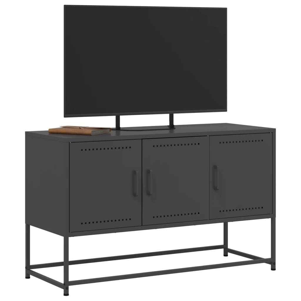 Tv Skříňka Černá 100,5 X 39 X 60,5 Cm Ocel