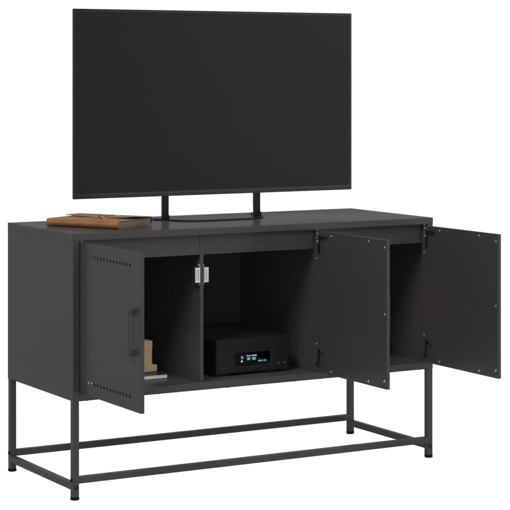 Tv Skříňka Černá 100,5 X 39 X 60,5 Cm Ocel