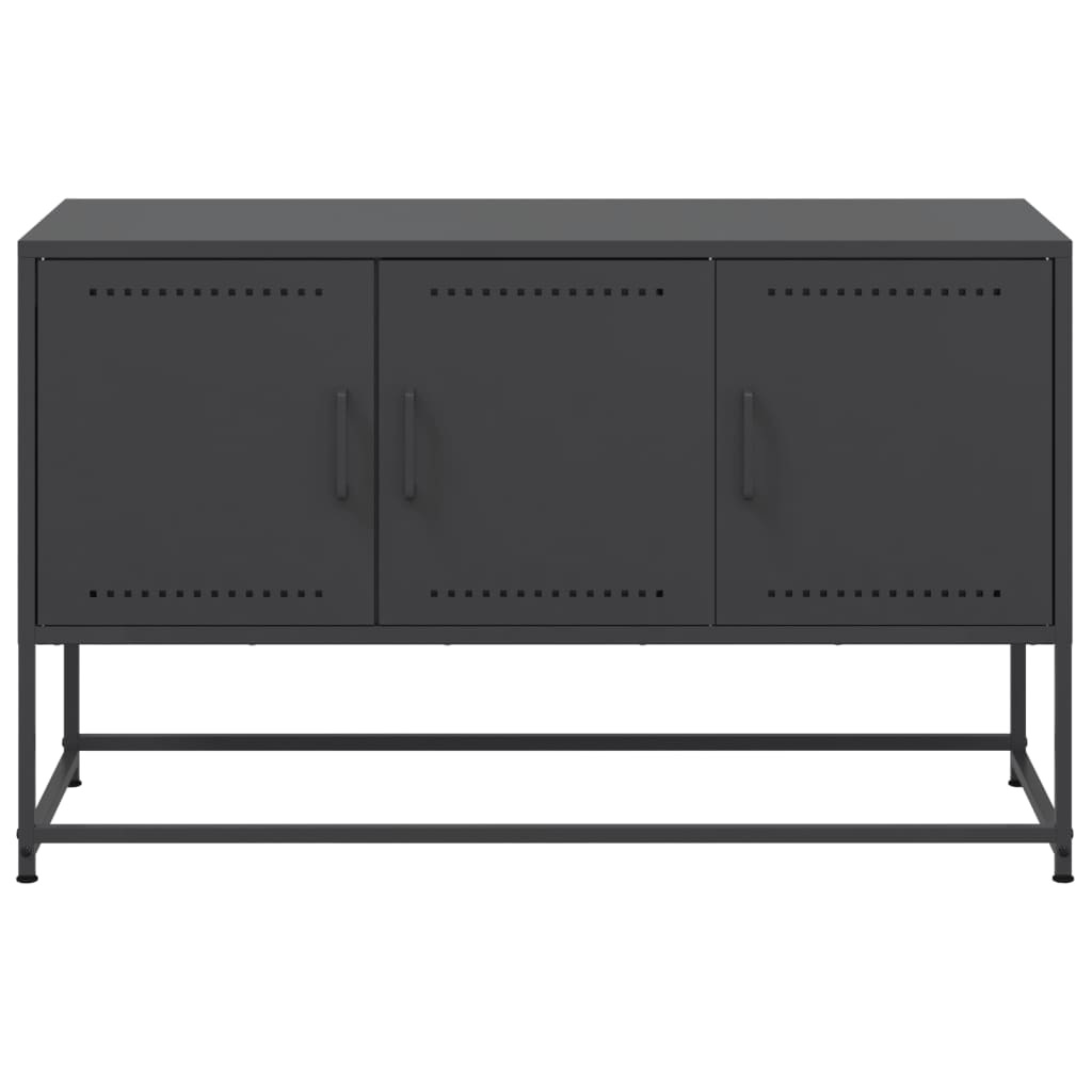 Tv Skříňka Černá 100,5 X 39 X 60,5 Cm Ocel