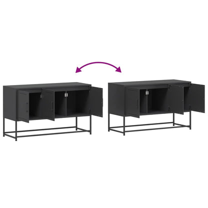 Tv Skříňka Černá 100,5 X 39 X 60,5 Cm Ocel
