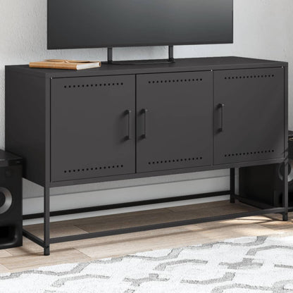 Tv Skříňka Černá 100,5 X 39 X 60,5 Cm Ocel
