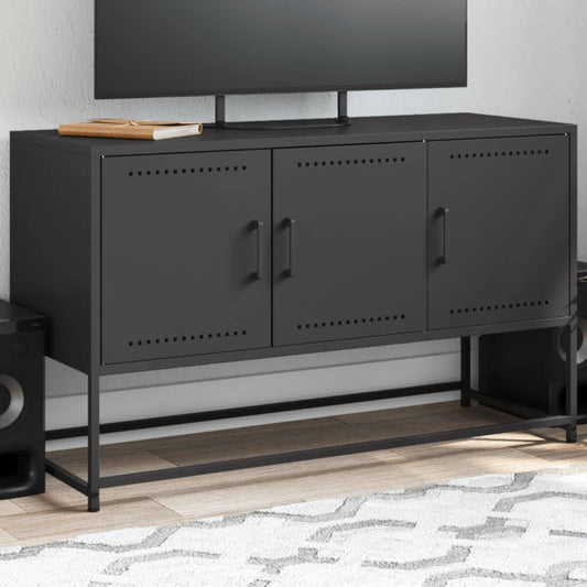 Tv Skříňka Černá 100,5 X 39 X 60,5 Cm Ocel