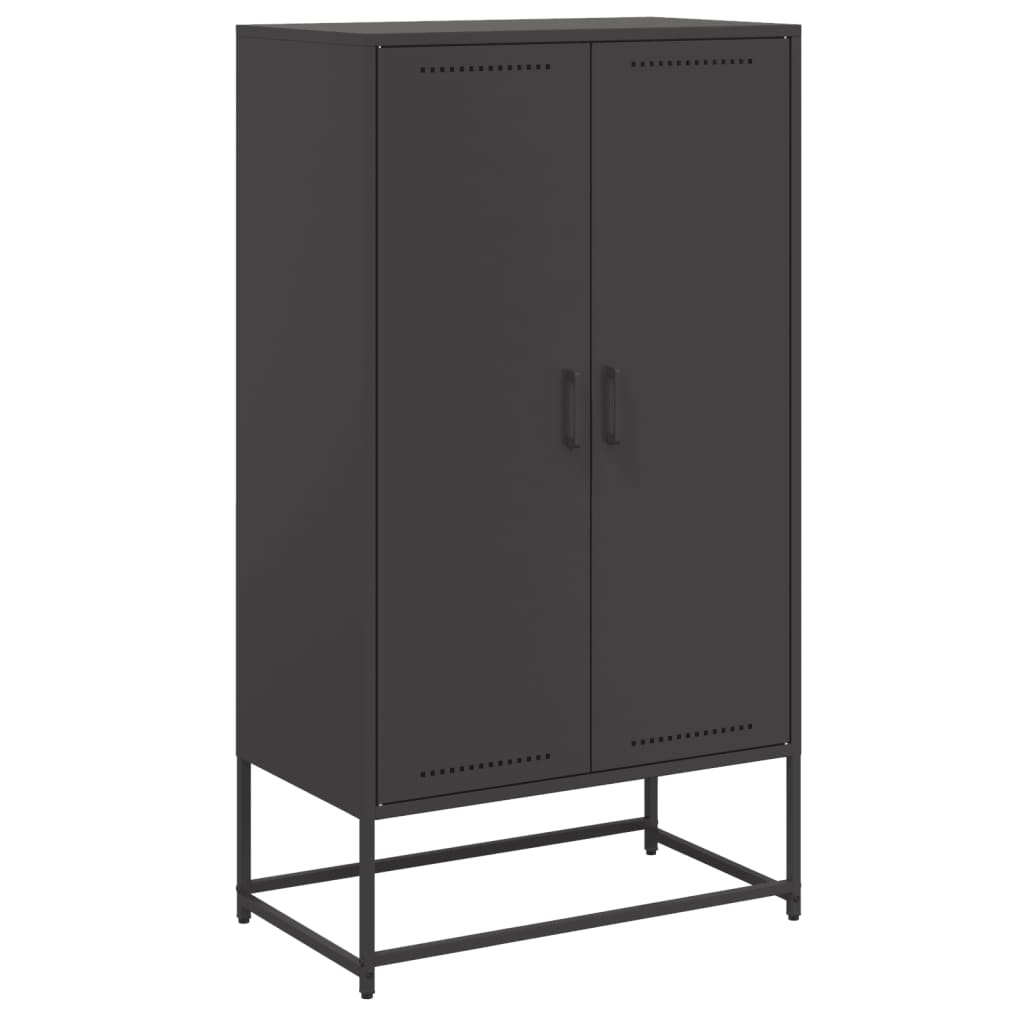 Skříň Highboard Černá 68,5 X 38,5 X 123,5 Cm Ocel