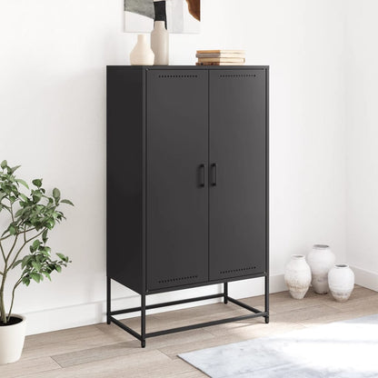 Skříň Highboard Černá 68,5 X 38,5 X 123,5 Cm Ocel