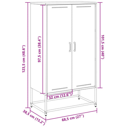 Skříň Highboard Černá 68,5 X 38,5 X 123,5 Cm Ocel