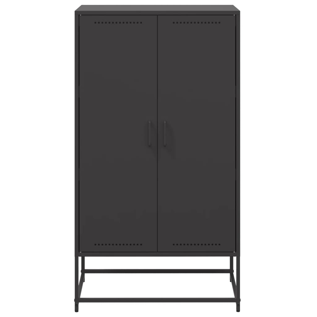 Skříň Highboard Černá 68,5 X 38,5 X 123,5 Cm Ocel