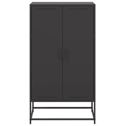 Skříň Highboard Černá 68,5 X 38,5 X 123,5 Cm Ocel