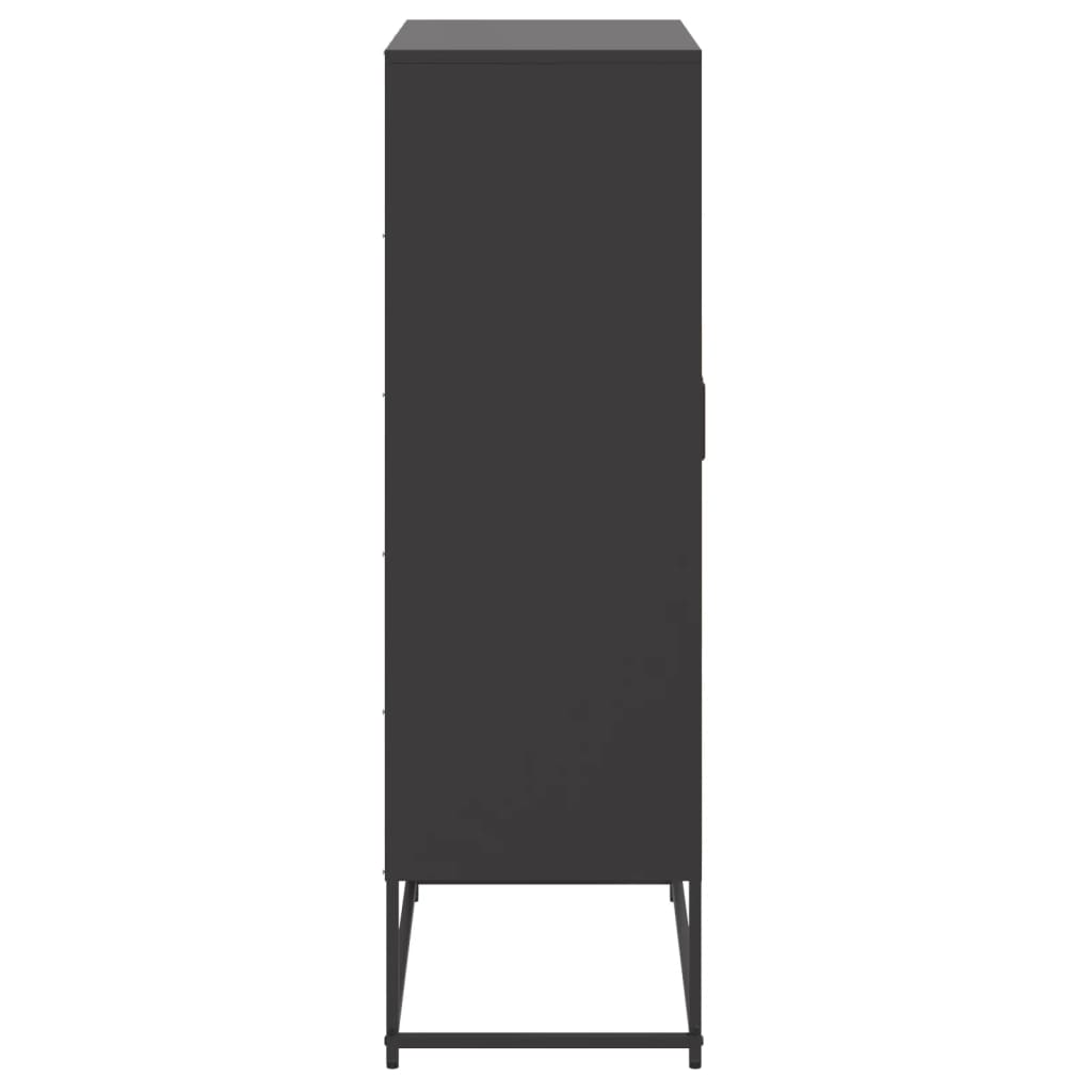 Skříň Highboard Černá 68,5 X 38,5 X 123,5 Cm Ocel