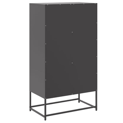 Skříň Highboard Černá 68,5 X 38,5 X 123,5 Cm Ocel