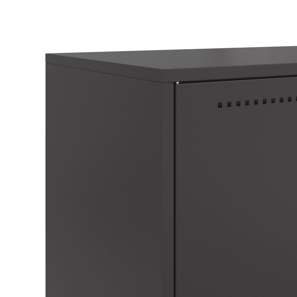 Skříň Highboard Černá 68,5 X 38,5 X 123,5 Cm Ocel