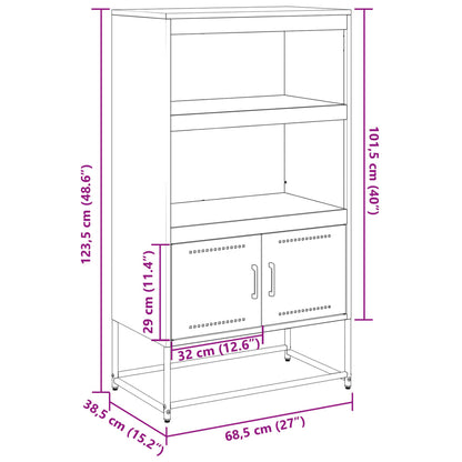 Skříň Highboard 68,5 X 38,5 X 123,5 Cm Ocel