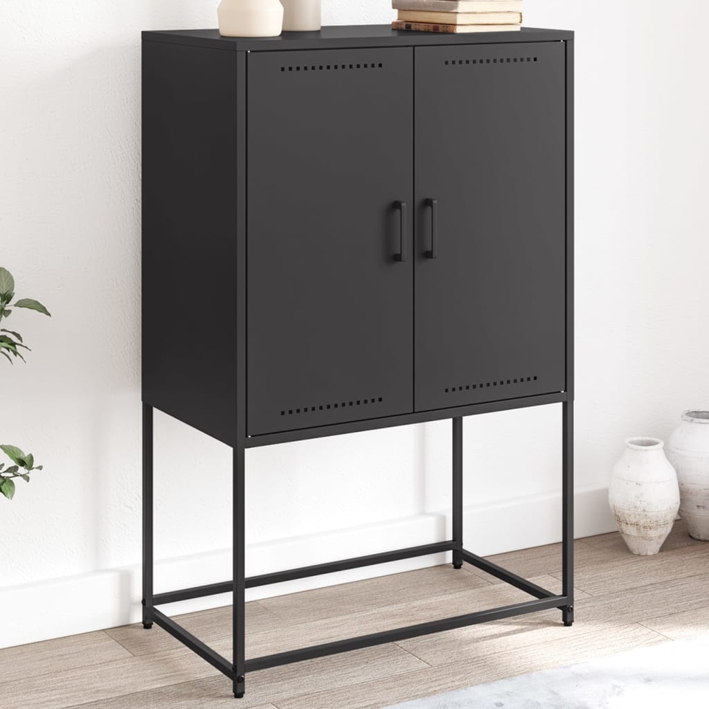 Skříň Highboard Olivově 68,5 X 38,5 X 107 Cm Ocel
