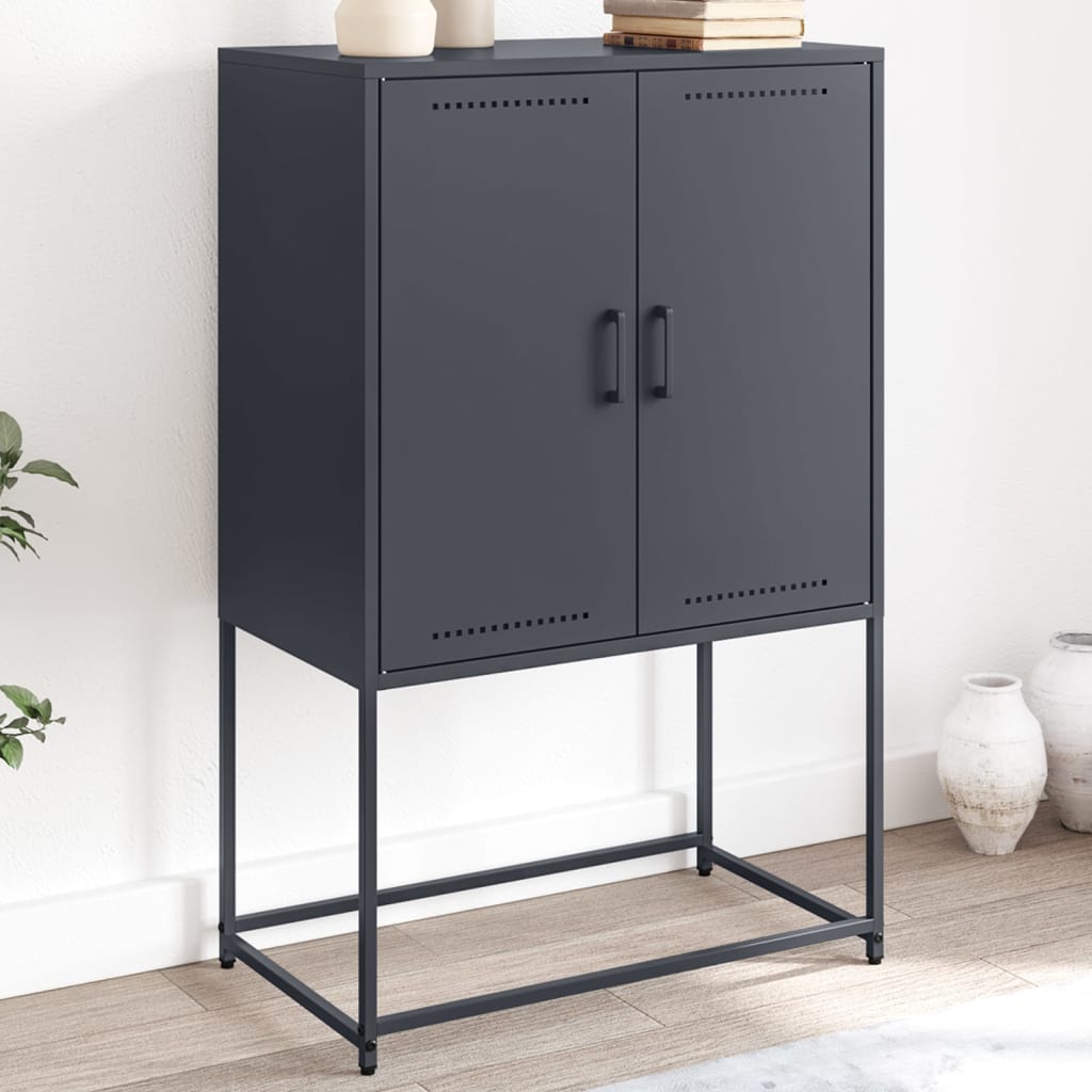 Skříň Highboard Olivově 68,5 X 38,5 X 107 Cm Ocel