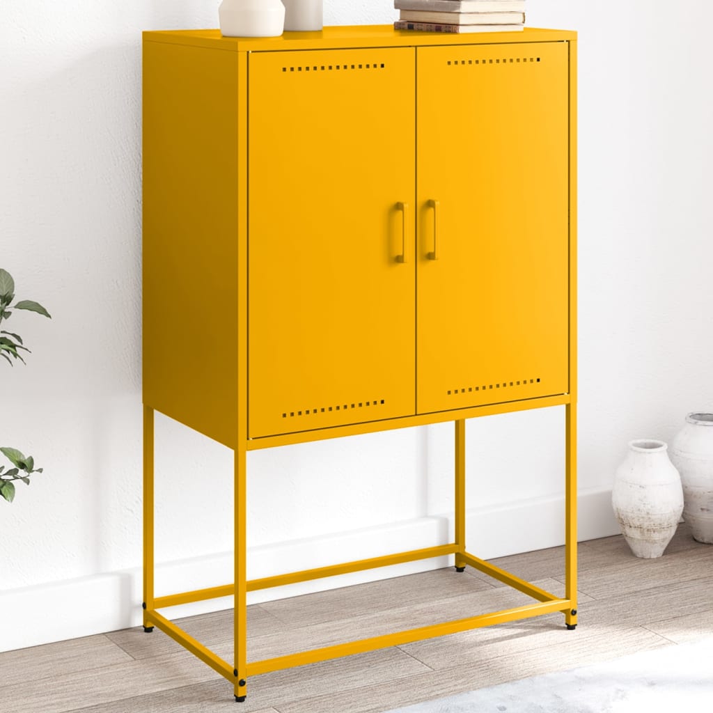 Skříň Highboard Olivově 68,5 X 38,5 X 107 Cm Ocel