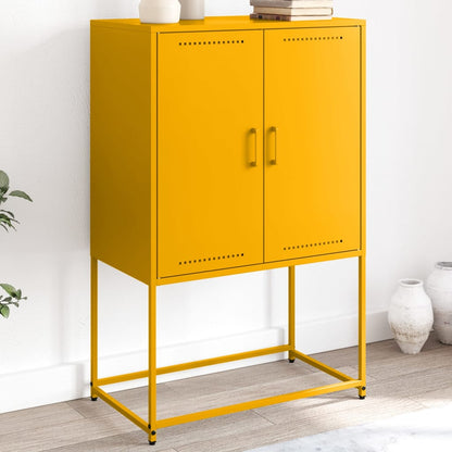 Skříň Highboard Olivově 68,5 X 38,5 X 107 Cm Ocel