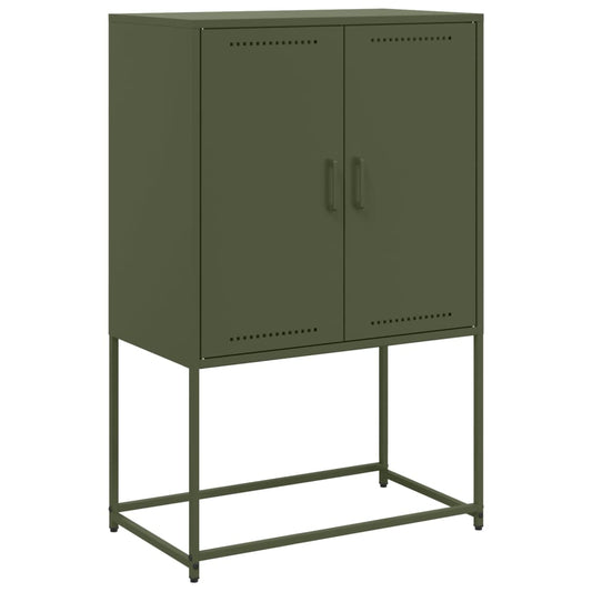 Skříň Highboard Olivově 68,5 X 38,5 X 107 Cm Ocel