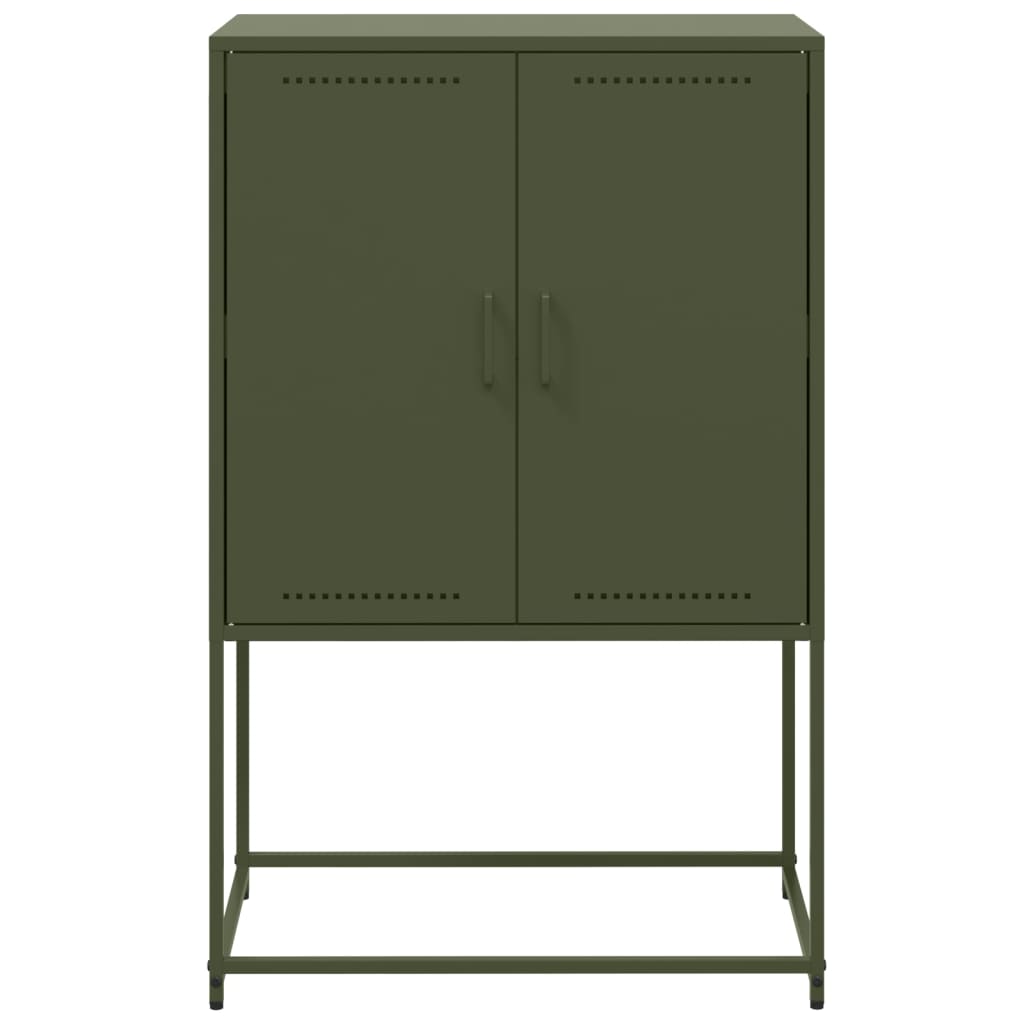 Skříň Highboard Olivově 68,5 X 38,5 X 107 Cm Ocel