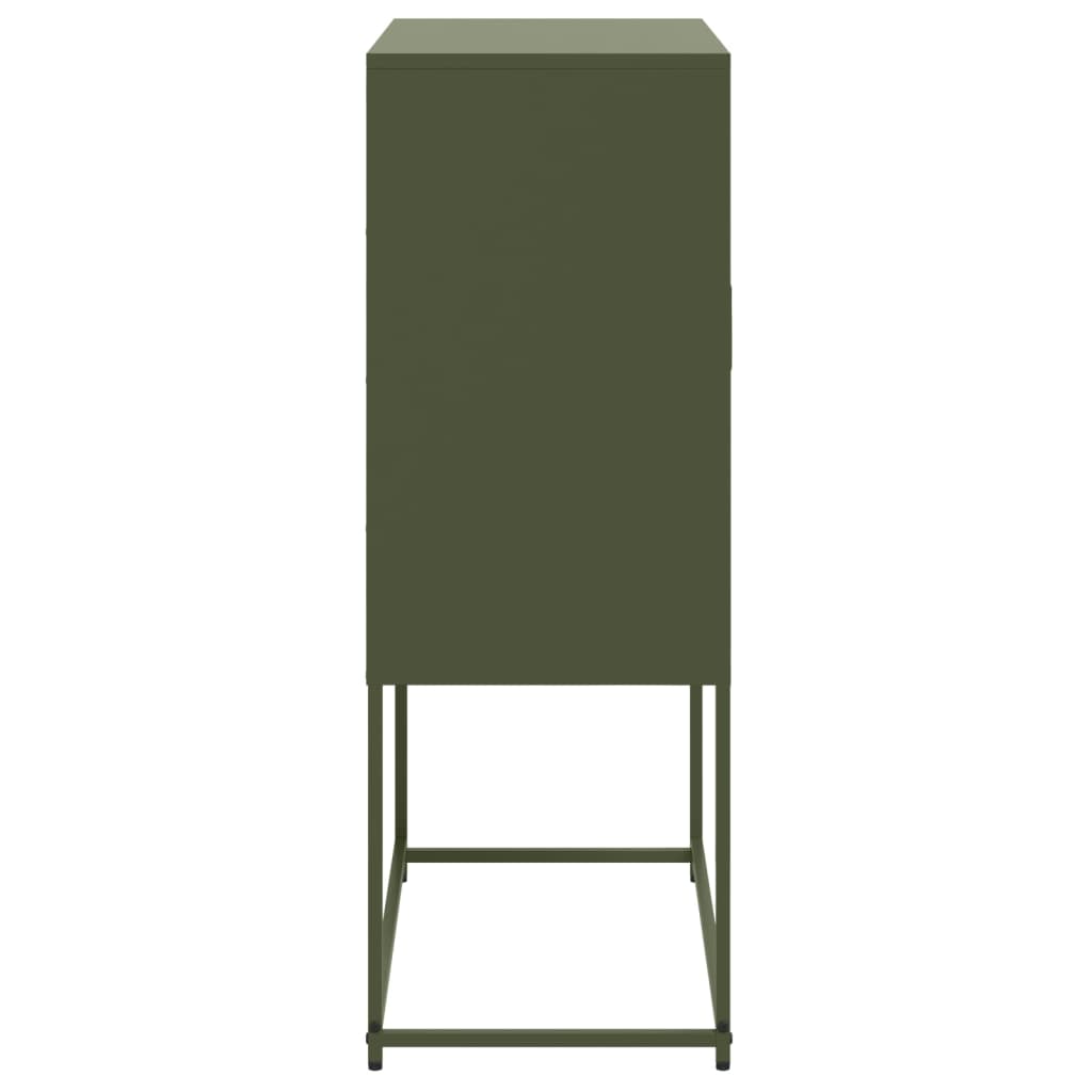 Skříň Highboard Olivově 68,5 X 38,5 X 107 Cm Ocel