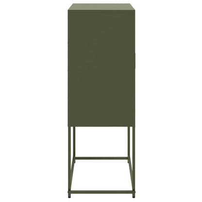 Skříň Highboard Olivově 68,5 X 38,5 X 107 Cm Ocel