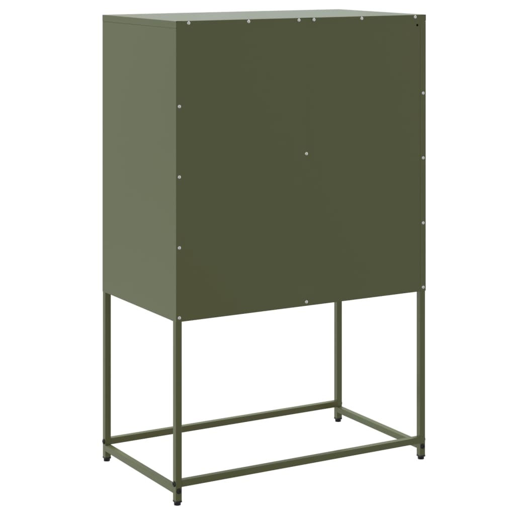 Skříň Highboard Olivově 68,5 X 38,5 X 107 Cm Ocel