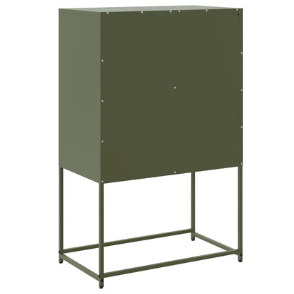 Skříň Highboard Olivově 68,5 X 38,5 X 107 Cm Ocel