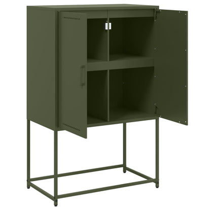 Skříň Highboard Olivově 68,5 X 38,5 X 107 Cm Ocel