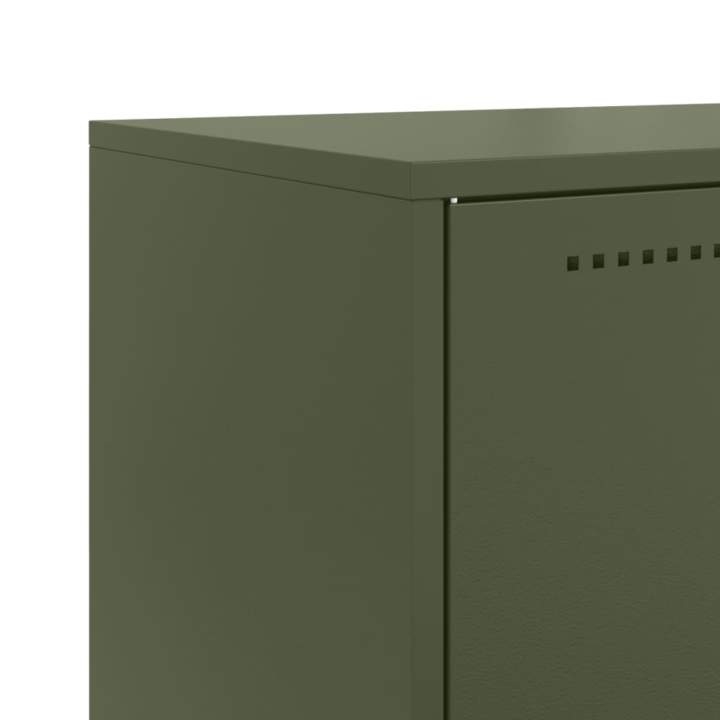 Skříň Highboard Olivově 68,5 X 38,5 X 107 Cm Ocel