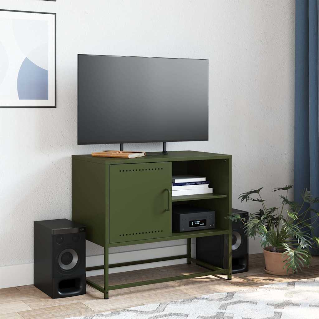 Tv Skříňka Olivově 68 X 39 X 60,5 Cm Ocel