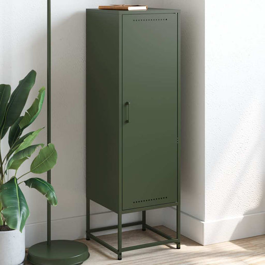 Skříň Highboard Olivově 36 X 39 X 123 Cm Ocel
