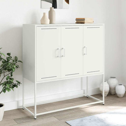 Skříň Highboard Olivově 100,5 X 39 X 107 Cm Ocel