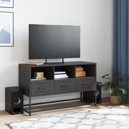 Tv Skříňka Černá 100,5 X 39 X 60,5 Cm Ocel