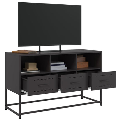 Tv Skříňka Černá 100,5 X 39 X 60,5 Cm Ocel