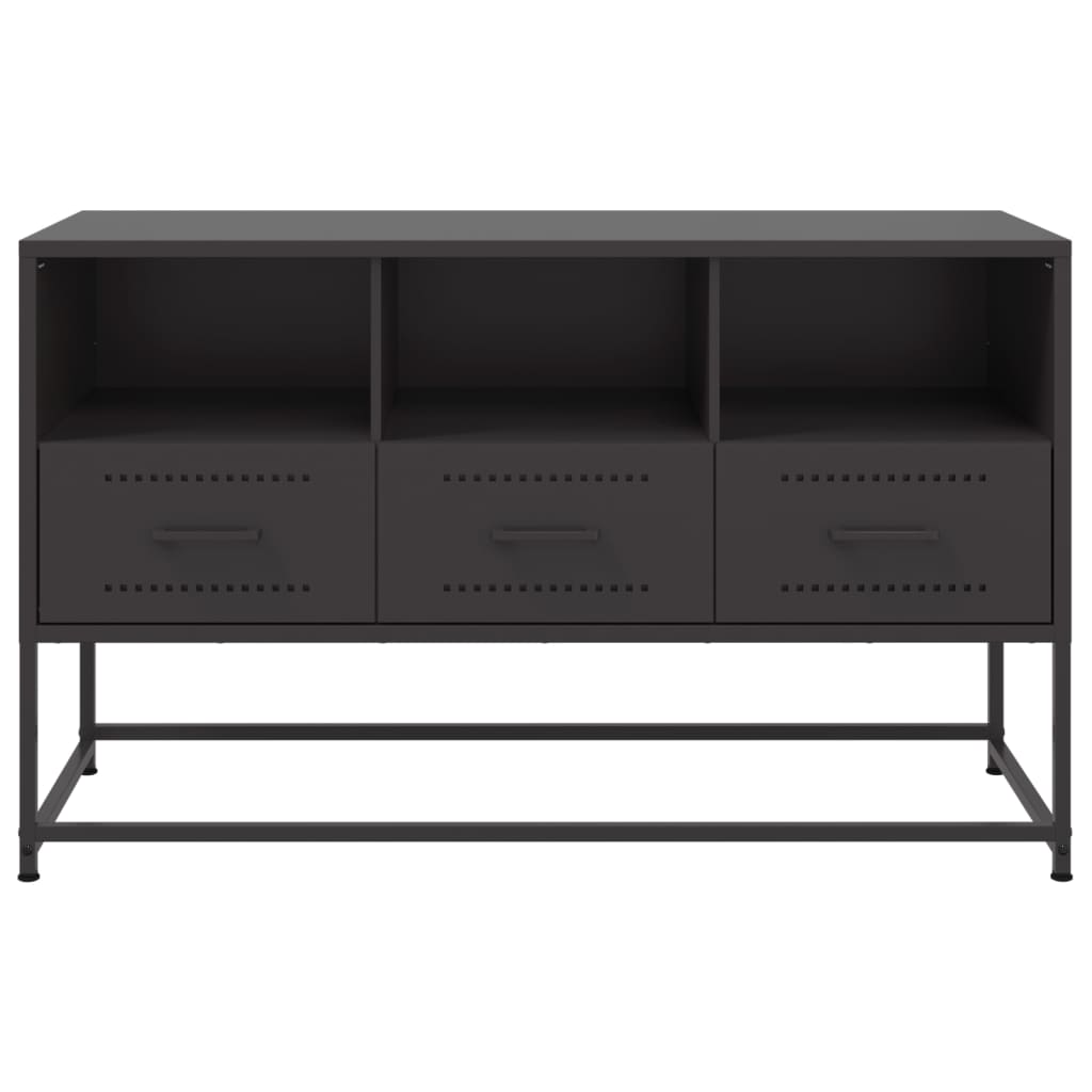 Tv Skříňka Černá 100,5 X 39 X 60,5 Cm Ocel