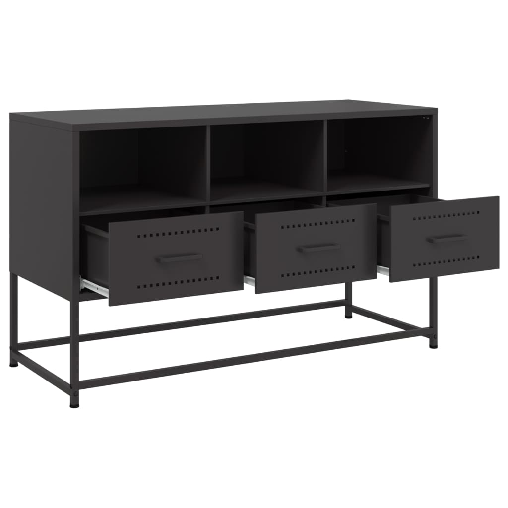Tv Skříňka Černá 100,5 X 39 X 60,5 Cm Ocel