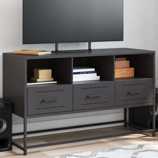 Tv Skříňka Černá 100,5 X 39 X 60,5 Cm Ocel