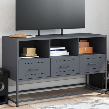 Tv Skříňka Černá 100,5 X 39 X 60,5 Cm Ocel