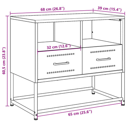 Tv Skříňka 68 X 39 X 60,5 Cm Ocel
