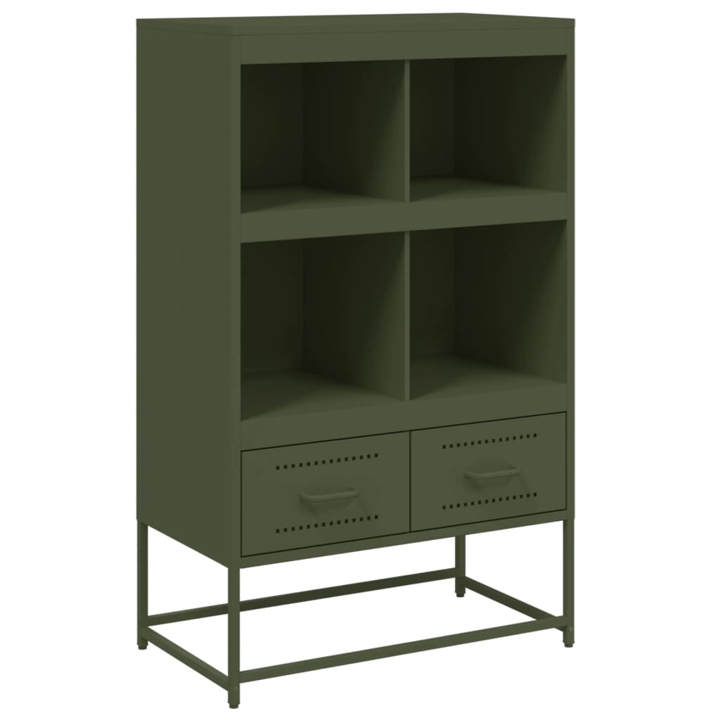 Skříň Highboard Olivově 68 X 39 X 111,5 Cm Ocel