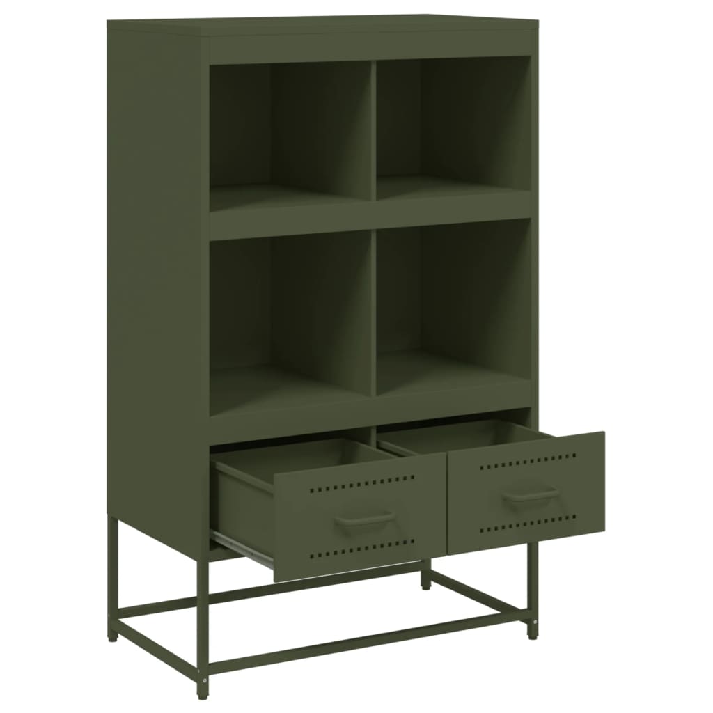 Skříň Highboard Olivově 68 X 39 X 111,5 Cm Ocel