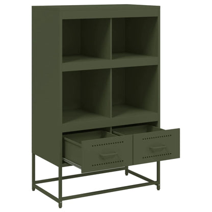 Skříň Highboard Olivově 68 X 39 X 111,5 Cm Ocel