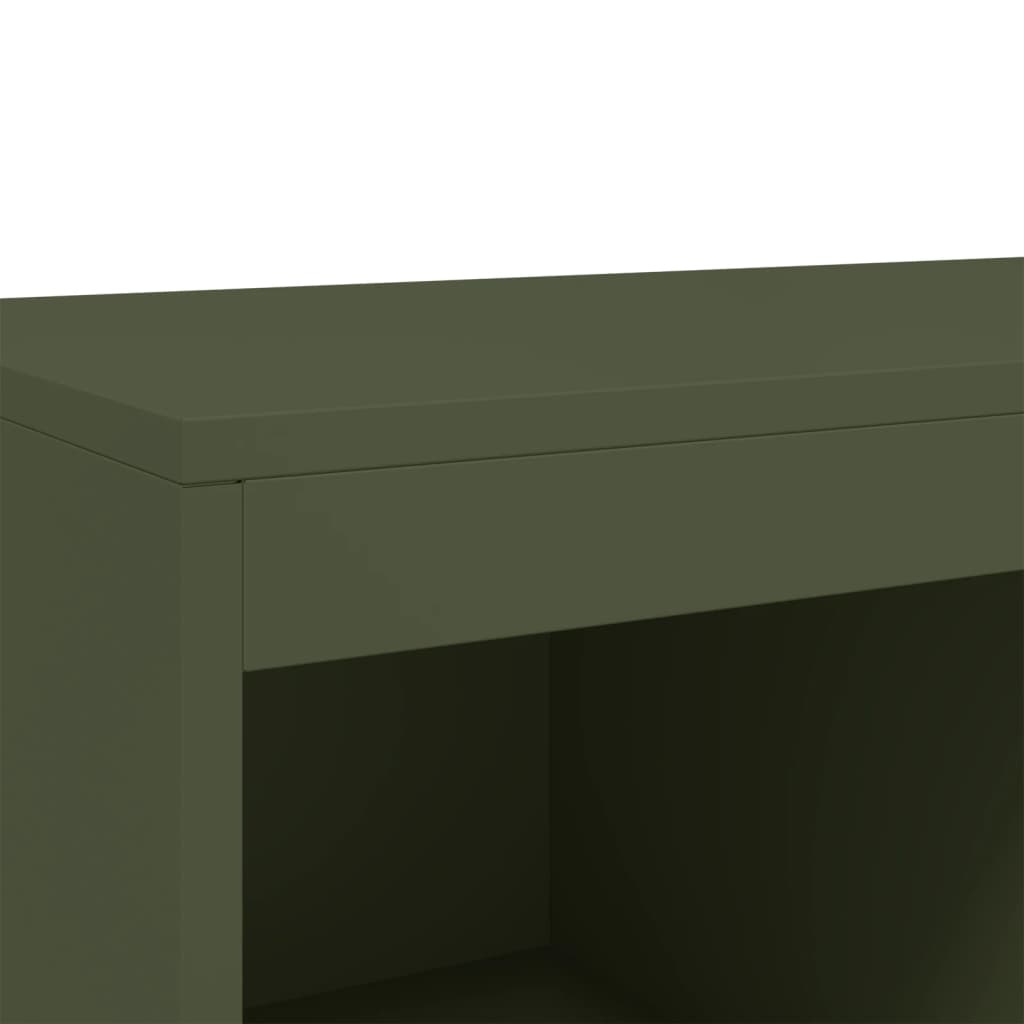 Skříň Highboard Olivově 68 X 39 X 111,5 Cm Ocel
