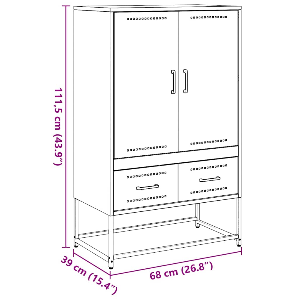 Skříň 68 X 39 X 111,5 Cm Ocel