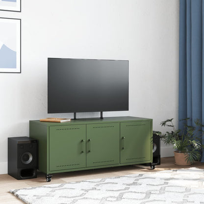 Tv Skříňka Olivově 100,5 X 39 X 43,5 Cm Ocel