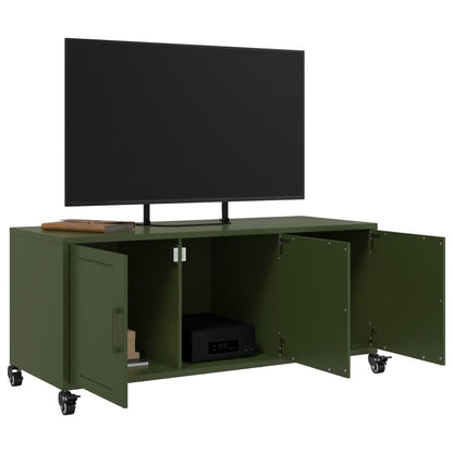 Tv Skříňka Olivově 100,5 X 39 X 43,5 Cm Ocel