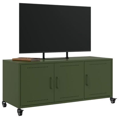 Tv Skříňka Olivově 100,5 X 39 X 43,5 Cm Ocel