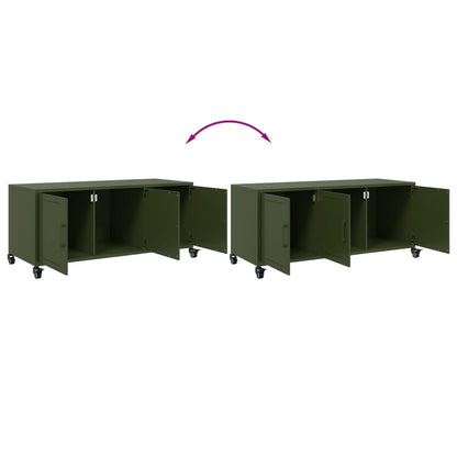 Tv Skříňka Olivově 100,5 X 39 X 43,5 Cm Ocel