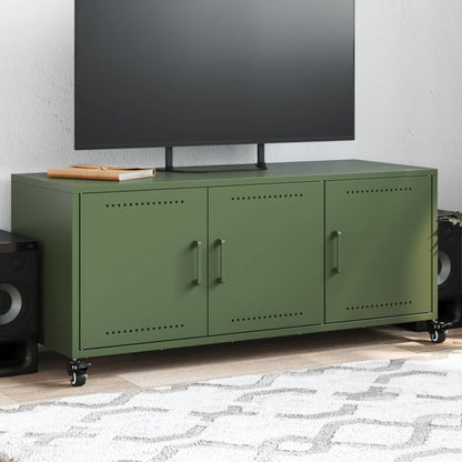 Tv Skříňka Olivově 100,5 X 39 X 43,5 Cm Ocel