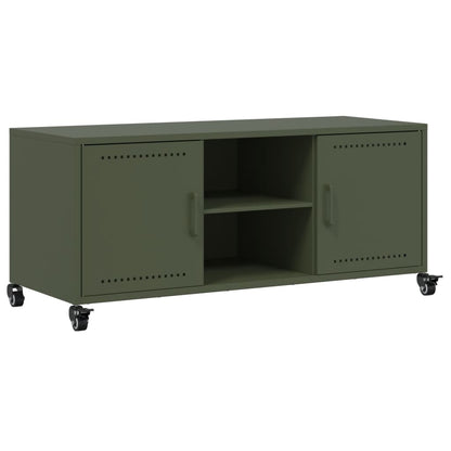 Tv Skříňka Olivově 100,5 X 39 X 43,5 Cm Ocel