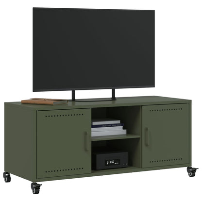 Tv Skříňka Olivově 100,5 X 39 X 43,5 Cm Ocel